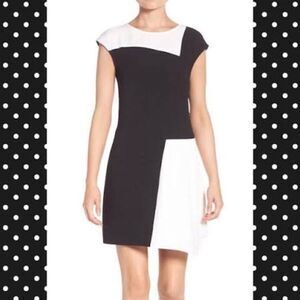 Charles Henry Black & White Colorblock Dress Sz XS